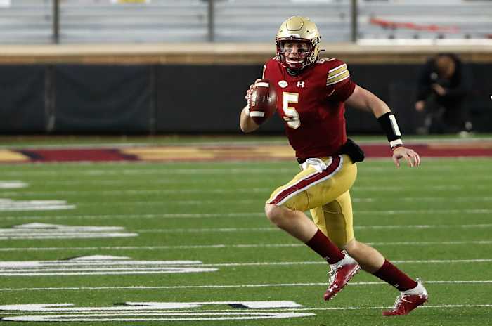 Phil Jurkovec is a polarizing quarterback prospect whose poor mechanics limit him on the field. 